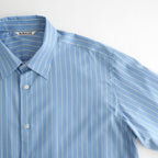 COTTON SILK STRIPE SHIRT #SAX BLUE STRIPE [A26AS01CS]