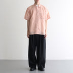 EMBROIDAREY OPEN COLLAR SHIRT #PINK [YK25SS0938SH]