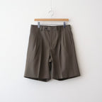 LIGHT WOOL MAX GABARDINE SHORTS #DARK OLIVE BROWN [A26SP05MG]