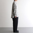 OMBRE PLAID SHIRTS LOOSE FIT #SMOKE BLUE [2541000504]