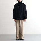 Half-Snap Sweatshirt #Black [OFH011PO61]
