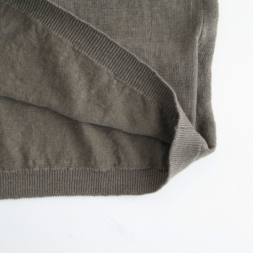 LINEN 14G Pull Over #GREY KHAKI [I26SS-K3]