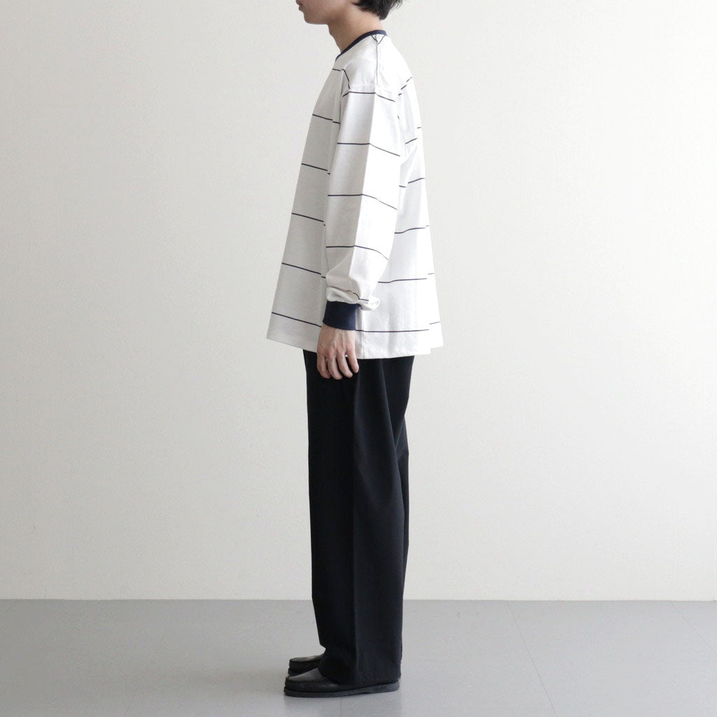 PIN BORDER L/S TEE #WHITE×NAVY [FSC261-70261]