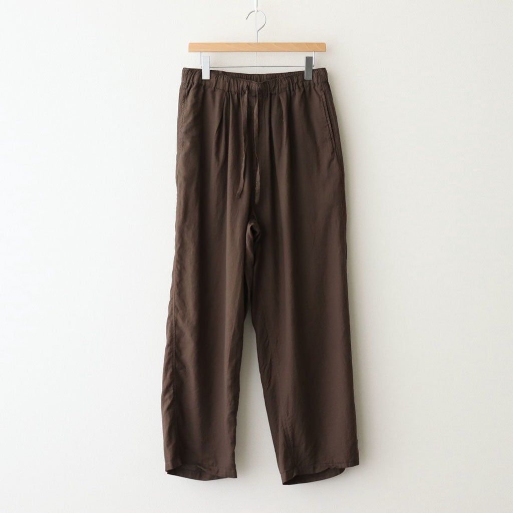 GARMENTDYED COTTON SILK TWILL EASY PANTS #BROWN [YK25SS001007P]