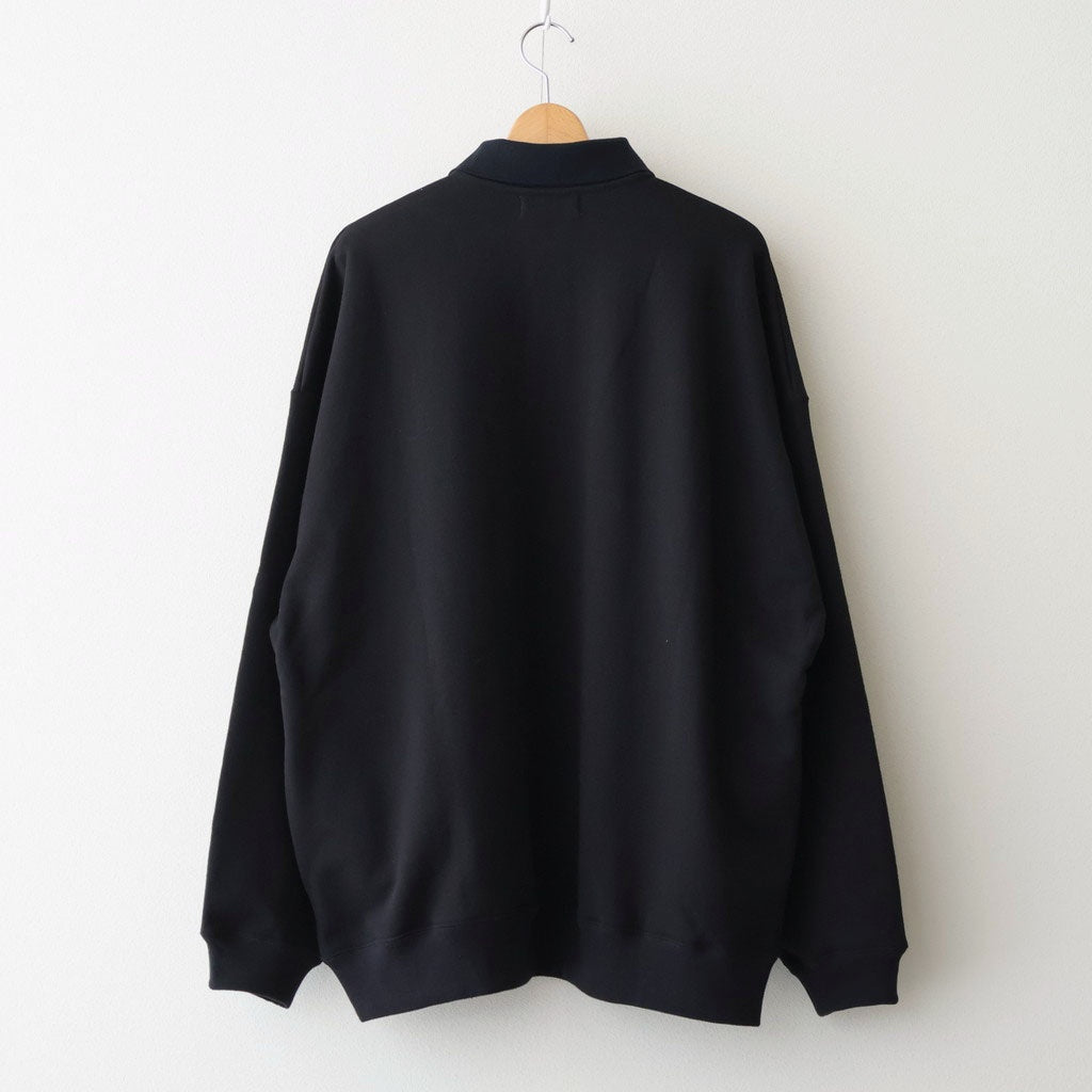 AZUMA Terry Pullover Polo Sweat #BLACK [GU261-70243B]