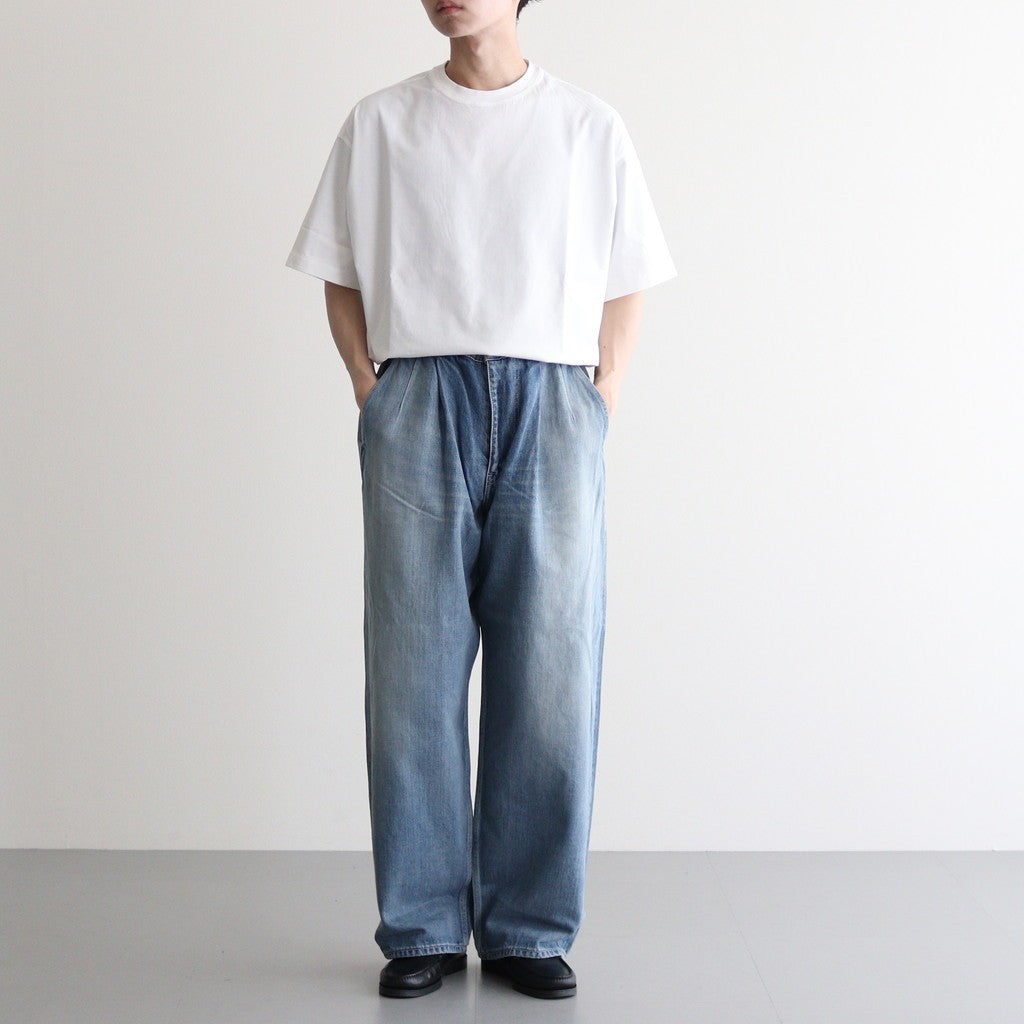 Selvage Denim Two Tuck Pants #INDIGO_LIGHT FADE [GU253-40061LB]