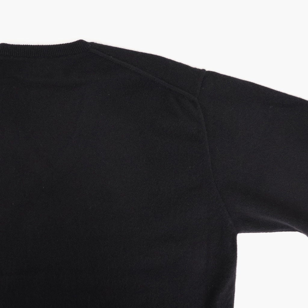 PURE CASHMERE KNIT V NECK LS #BLACK [ST.1629]
