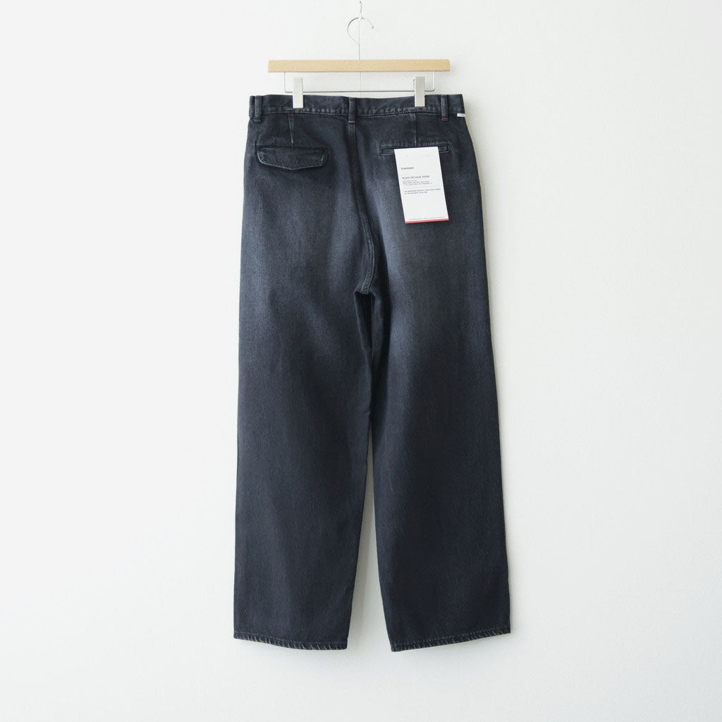 Selvage Denim Two Tuck Pants #BLACK DARK FADE [GU263-40061DB]