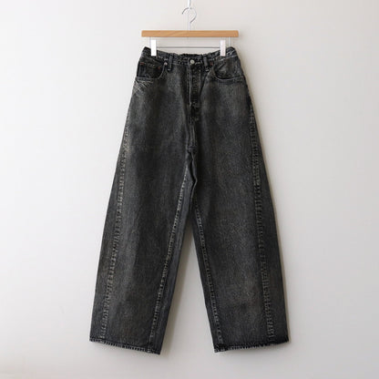 TWIST SEAM BAGGY VINTAGE DENIM JEANS #BLACK [ST.1074]