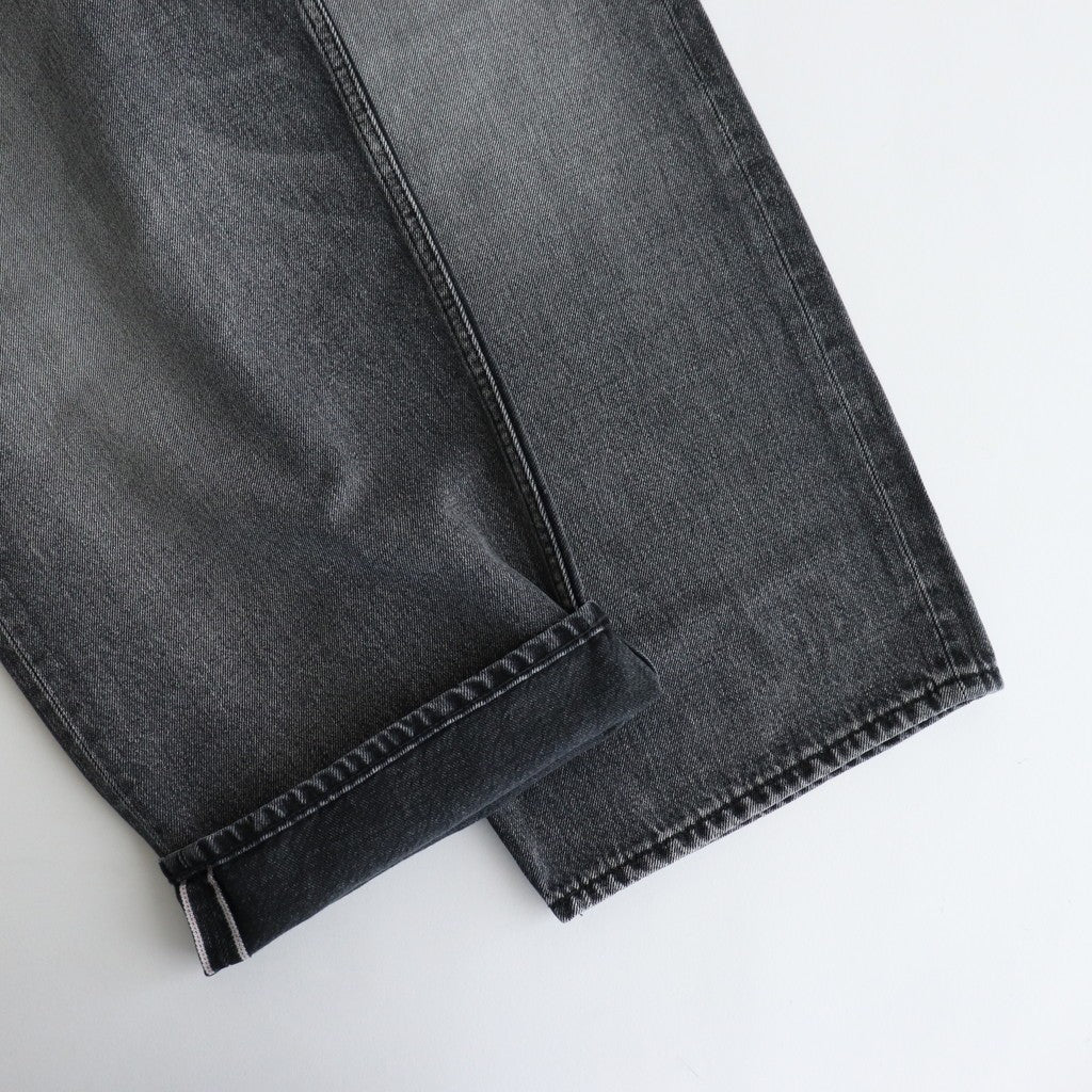Selvage Denim Two Tuck Pants #BLACK_LIGHT FADE [GU253-40061LB]