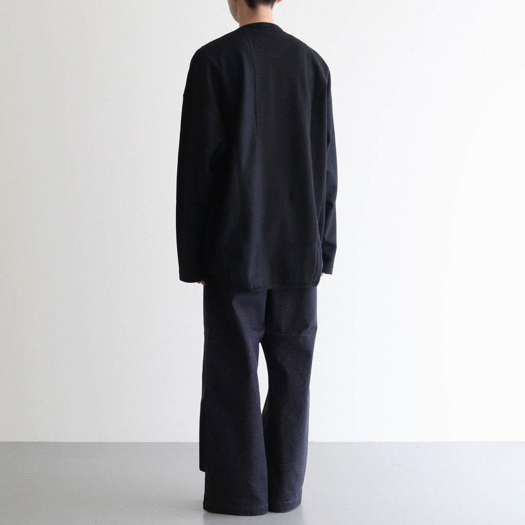 綿フライス×エステルウールラッセル×綿ダブルフェイスカットソー #BLACK [HP-T006-051]