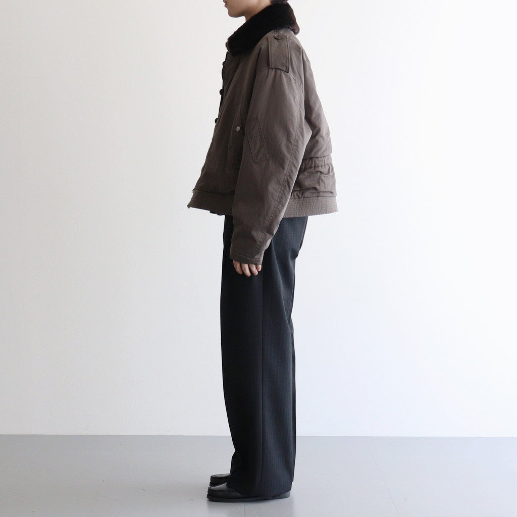 WASHED FINX COTTON GABARDINE FLIGHT BLOUSON #DEEP OLIVE [A25AB01HM]