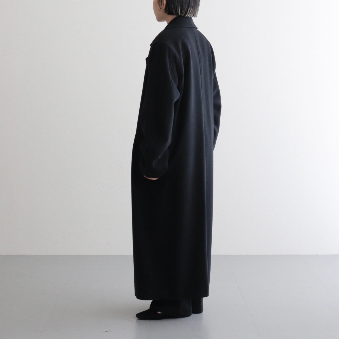 SUPER FINE WOOL MOSSER CHESTERFIELD COAT #BLACK [A25AC05WM] – ciacura