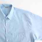 WASHED FINX TWILL BIG HALF SLEEVED SHIRT #LIGHT BLUE [A26SS03TN]