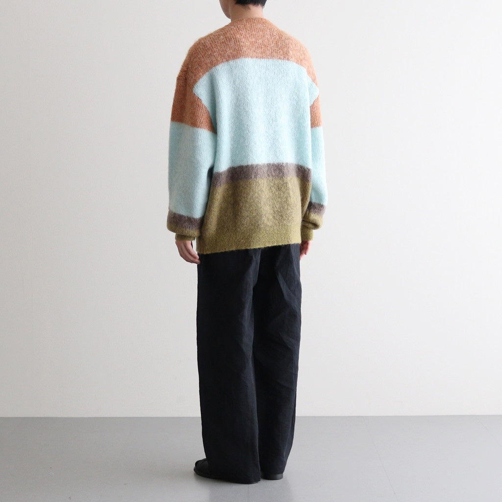 MOHAIR BORDER CREWNECK SWEATER #PINK [YK23FW0572S]
