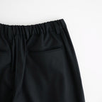 WOOL FLANNEL EASY WIDE TROUSERS #BLACK [ST.1609]