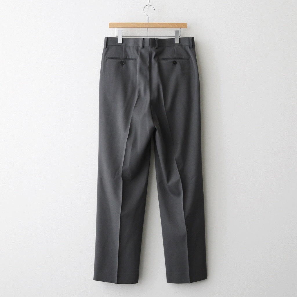 LIGHT WOOL MAX GABARDINE TWO-TUCK SLACKS #DARK GRAY [A25AP03MG]