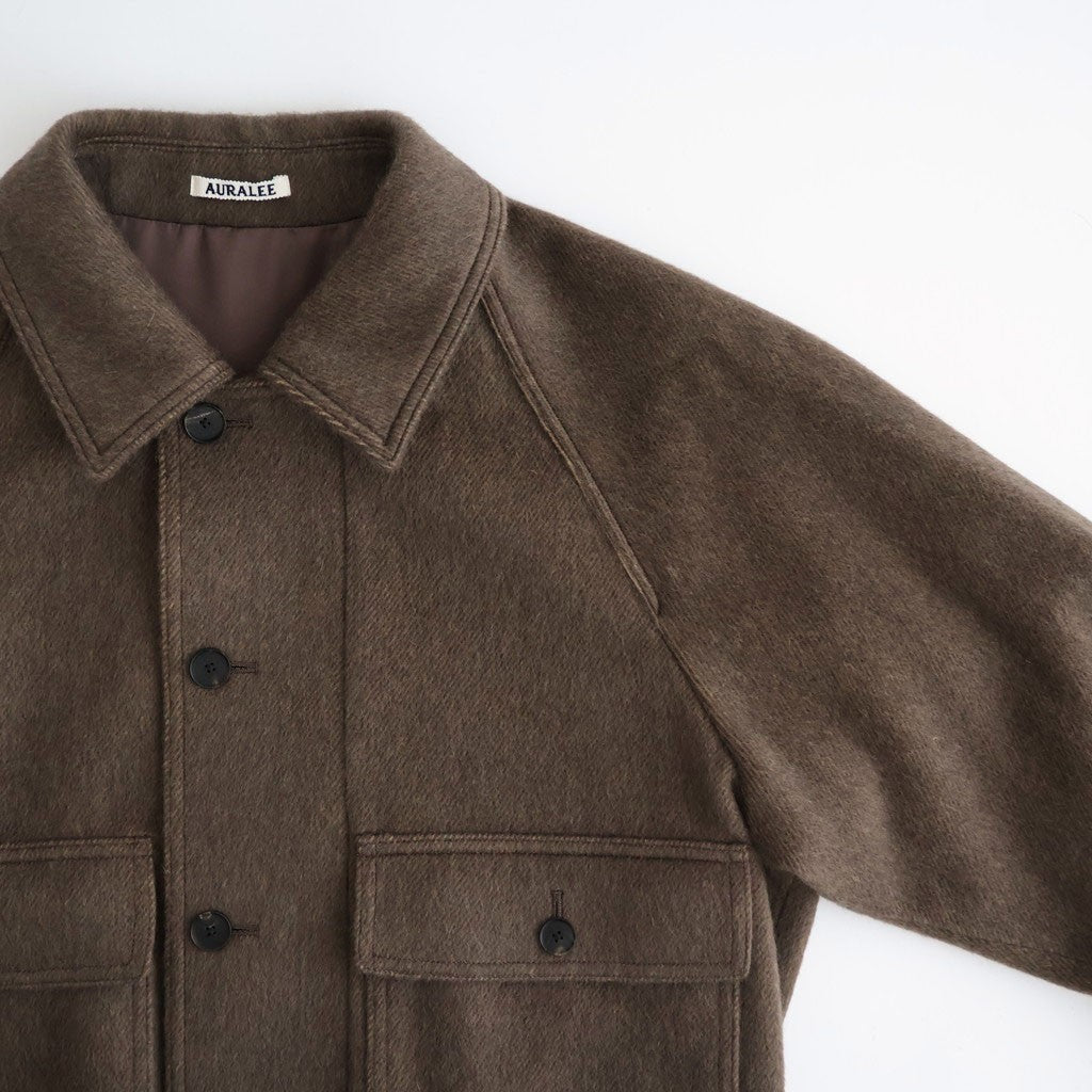 HAIRY WOOL MOHAIR CHAMBRAY BLOUSON #BROWN [A26AB01WB]