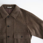 HAIRY WOOL MOHAIR CHAMBRAY BLOUSON #BROWN [A26AB01WB]