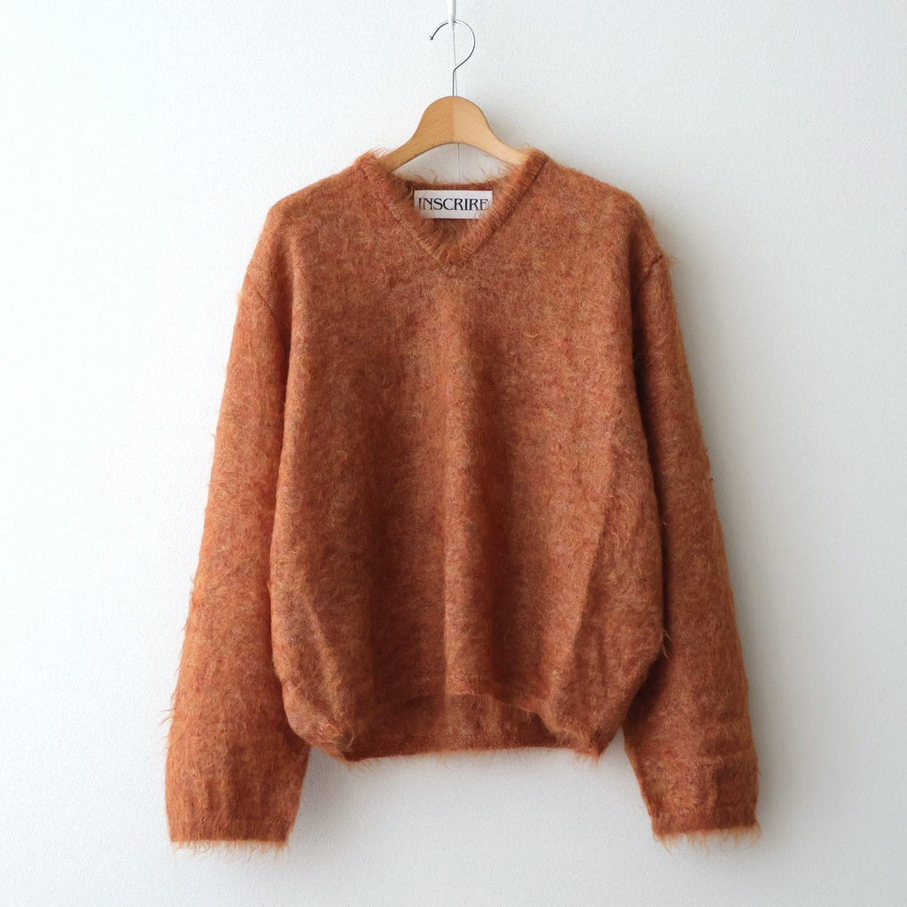Shaggy V-Neck Pullover #ORANGE USED [I24AW-K17]