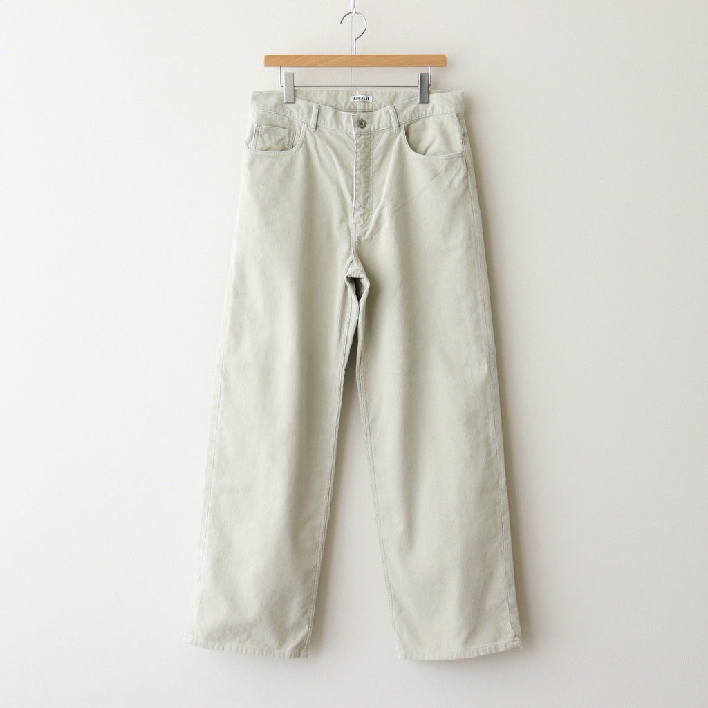 PIGMENT DYE FINX CORDUROY WIDE 5P PANTS #WHITE KHAKI [A25SP01PD]