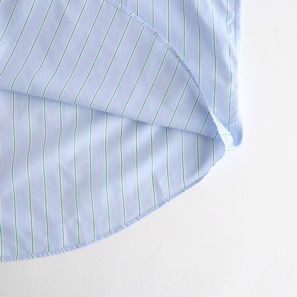 SIDOGRAS S/S Oversized Regular Collar Shirt #GREEN PIN STRIPE [GM262-50029]