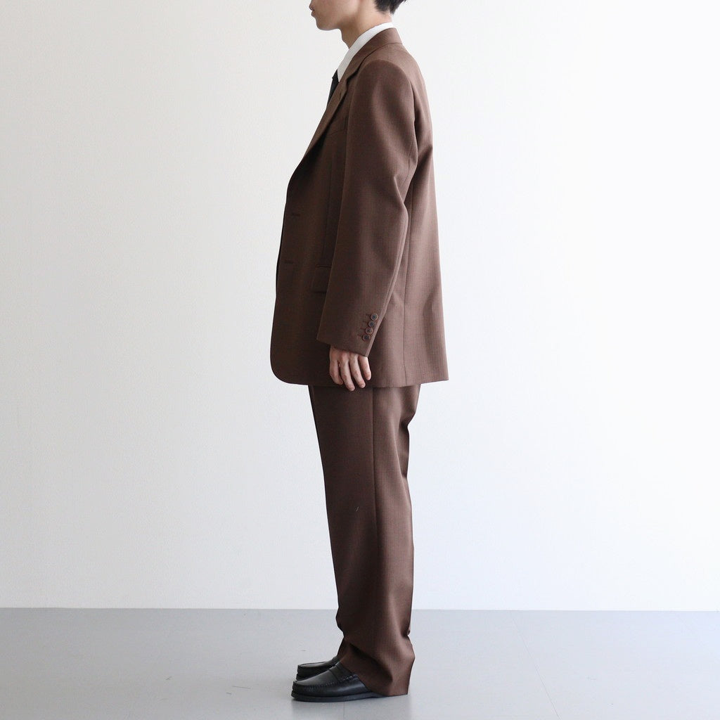 BLUEFACED WOOL TWO-TUCK SLACKS #BROWN RED STRIPE [A25AP02BS]