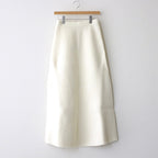 MILLED FRENCH MERINO RIB KNIT FLARE SKIRT #IVORY WHITE [A23AS06MR]