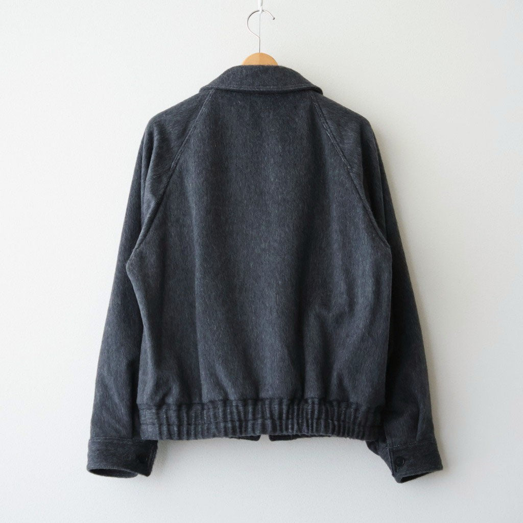 HAIRY WOOL MOHAIR CHAMBRAY BLOUSON #DARK GRAY [A26AB01WB]
