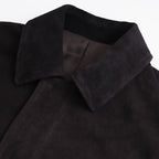 COW SUEDE ZIP SHORT JACKET #DARK BROWN [ST.1217]