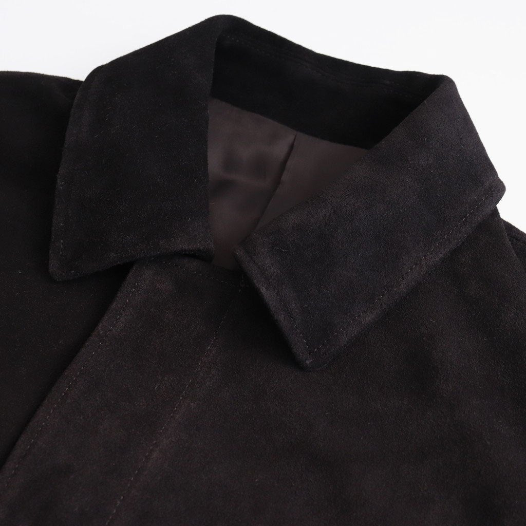 COW SUEDE ZIP SHORT JACKET #DARK BROWN [ST.1217]