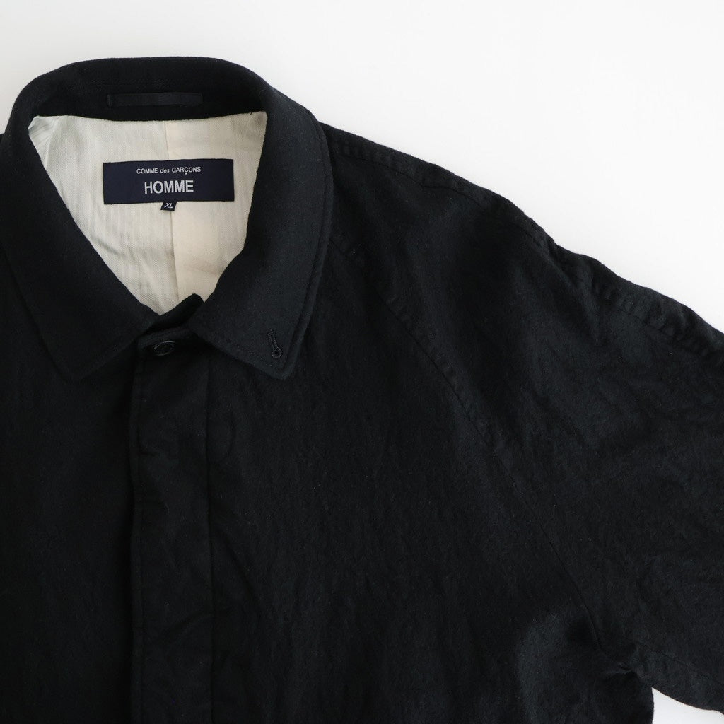 ウールサージ 製品縮絨コート #BLACK [HP-C101-051]