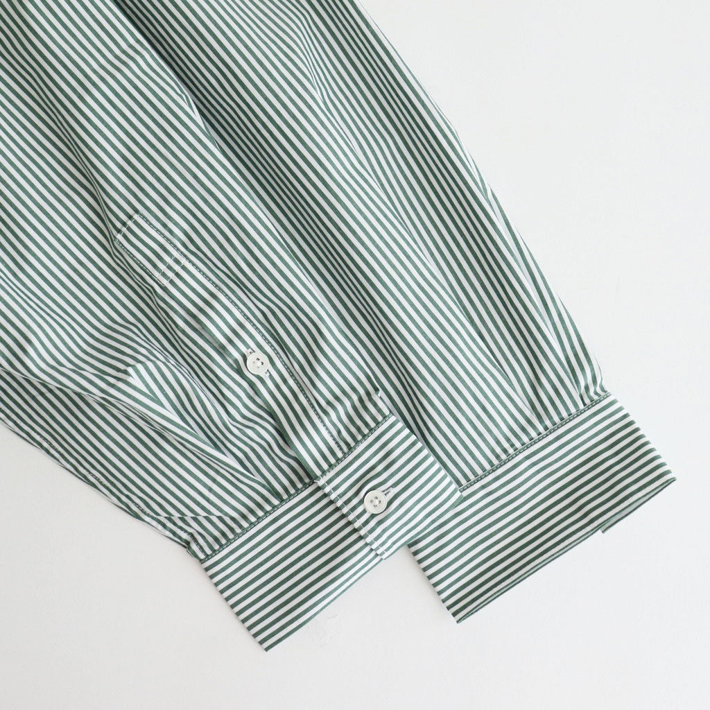 CORPORATE UNIFORM L/S SHIRT #GREEN STRIPE [FSC253-50105B]