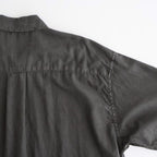 COTTON SILK GARMENT-DYED LOOSED SHIRT #CARBON [YK26SS01289SH]