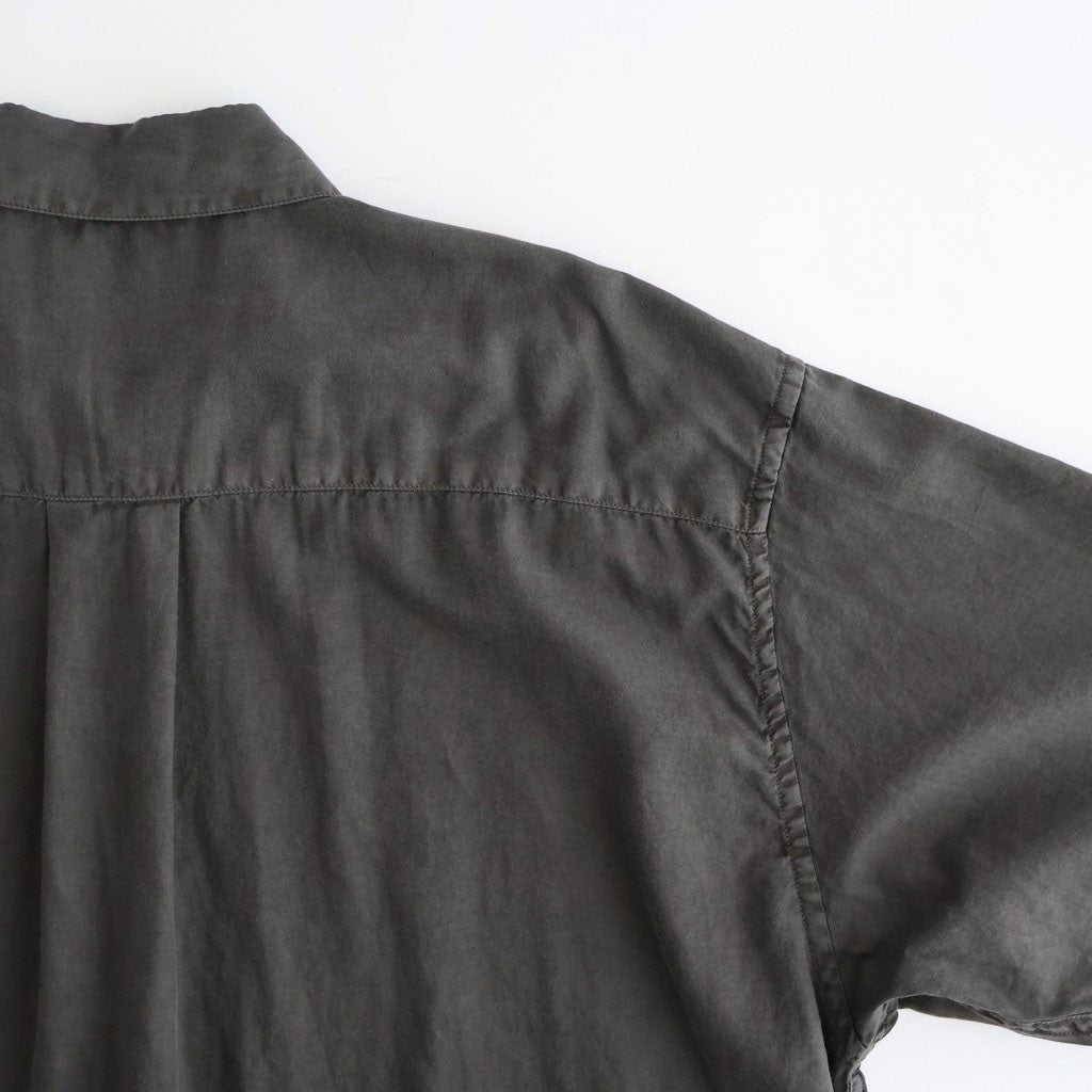 COTTON SILK GARMENT-DYED LOOSED SHIRT #CARBON [YK26SS01289SH]