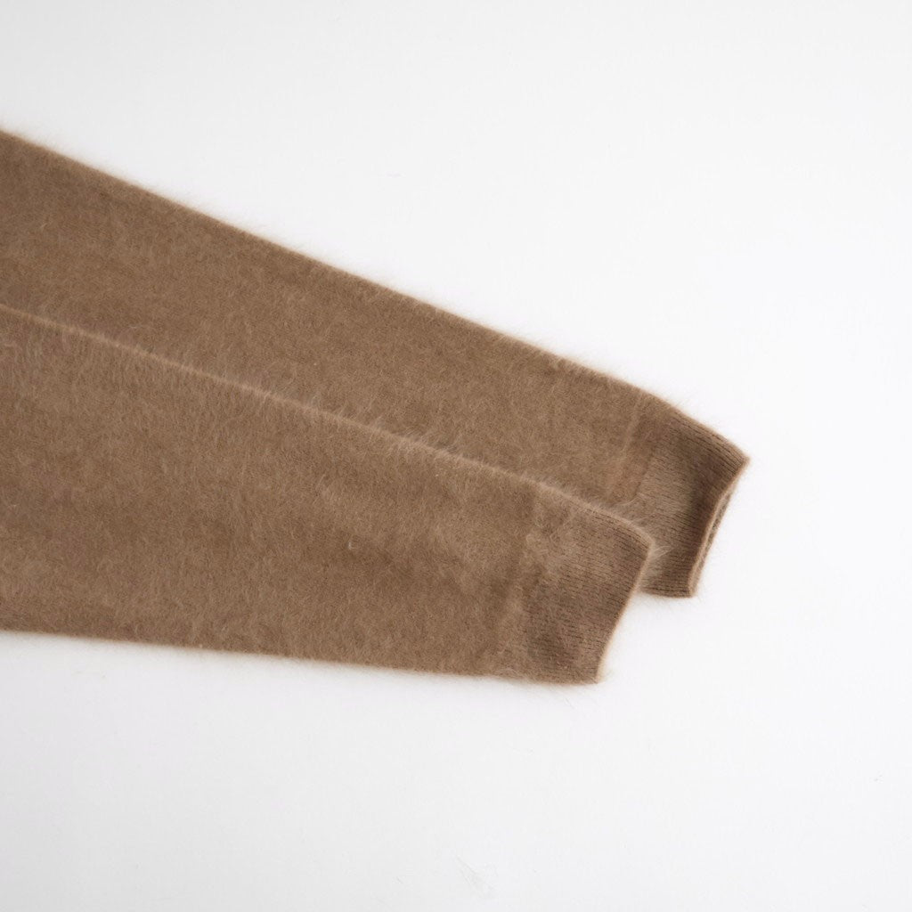 ROYAL CASHMERE FUR V NECK SWEATER #CAMEL [KRAGLW0910]