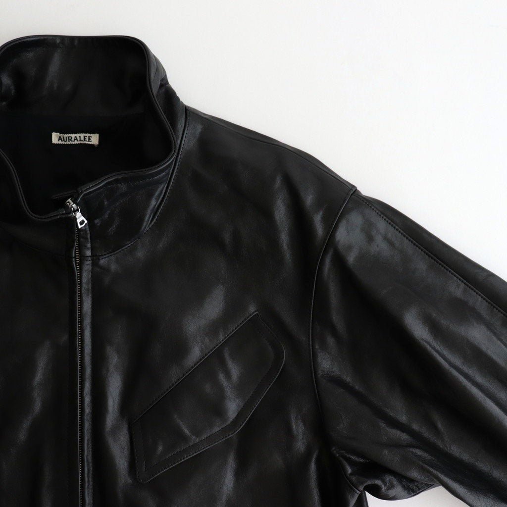 LAMB LEATHER ZIP BLOUSON #BLACK [A25AB01WX] - ciacura 三重県四日市