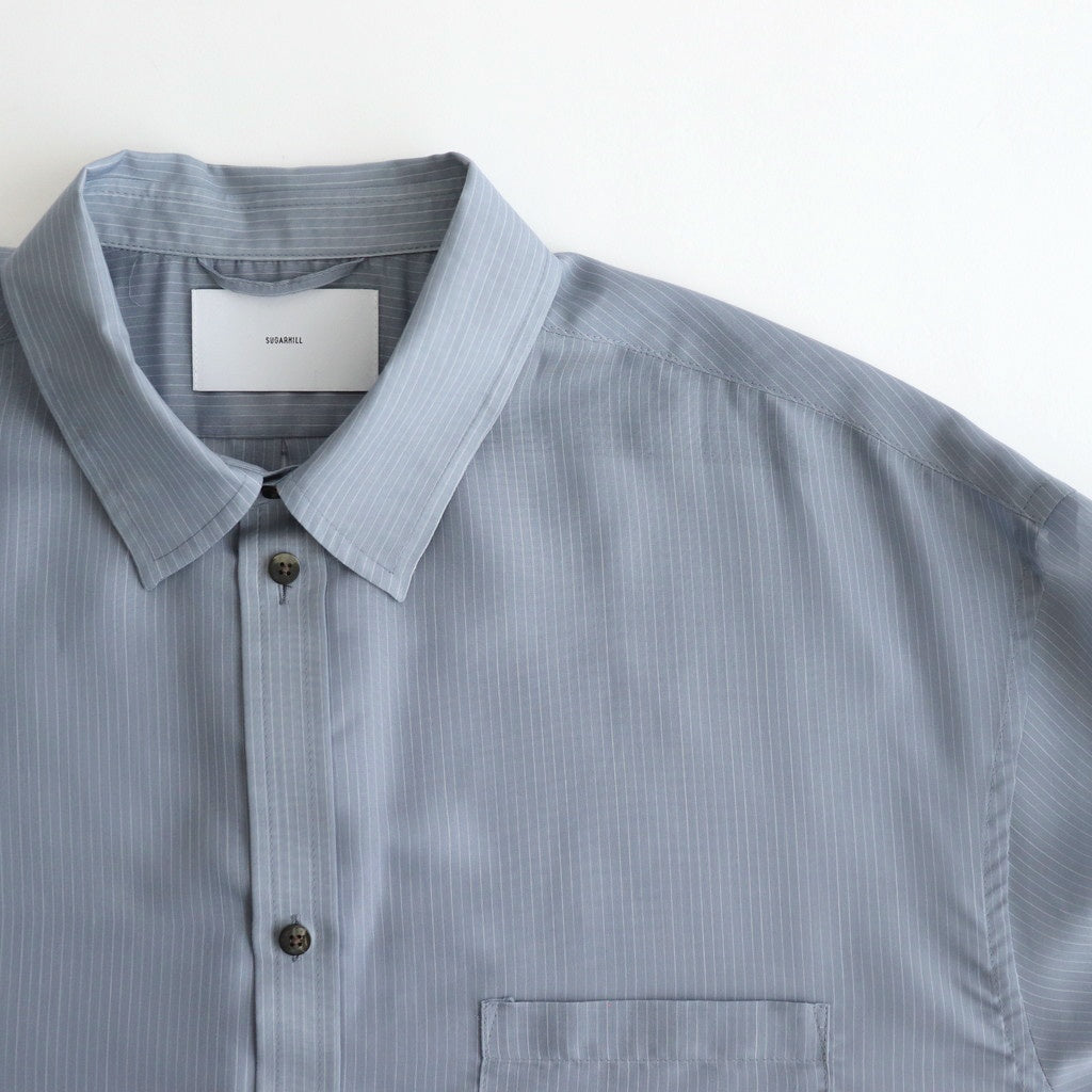 SHEER STRIPE SHIRTS LOOSE FIT #BLUE STRIPE [2541000507]
