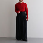 ROYAL WOOL CIRCULAR RIB HENRYNECK SWEATER #RED [KRAGCW0703]