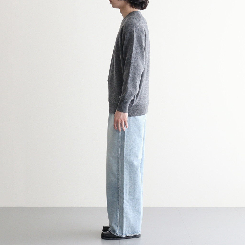 SUPER FINE WOOL MILLED KNIT CREW NECK LS #GREY [ST.1639]