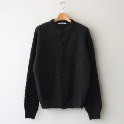 BRUSHED SUPER KID MOHAIR KNIT CARDIGAN #INK BLACK [A24AC01KM]