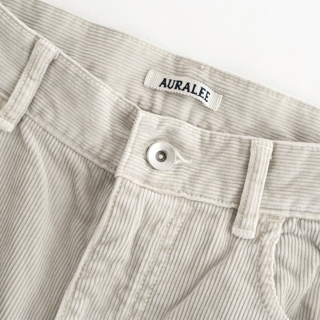 GARMENT-DYED FINX CORDUROY 5P WIDE PANTS #WHITE KHAKI [A26SP02FX]