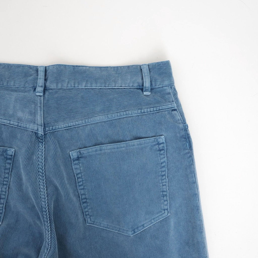 GARMENT-DYED FINX CORDUROY 5P WIDE PANTS #DUSTY BLUE [A26AP01FX]