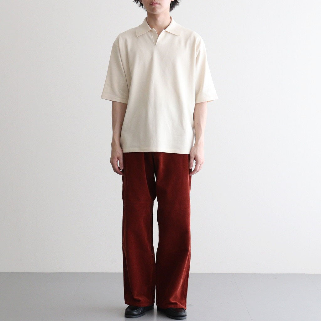HIGH GAUGE TUSSAH SILK KNIT SKIPPER POLO #IVORY [A26SP02SJ]