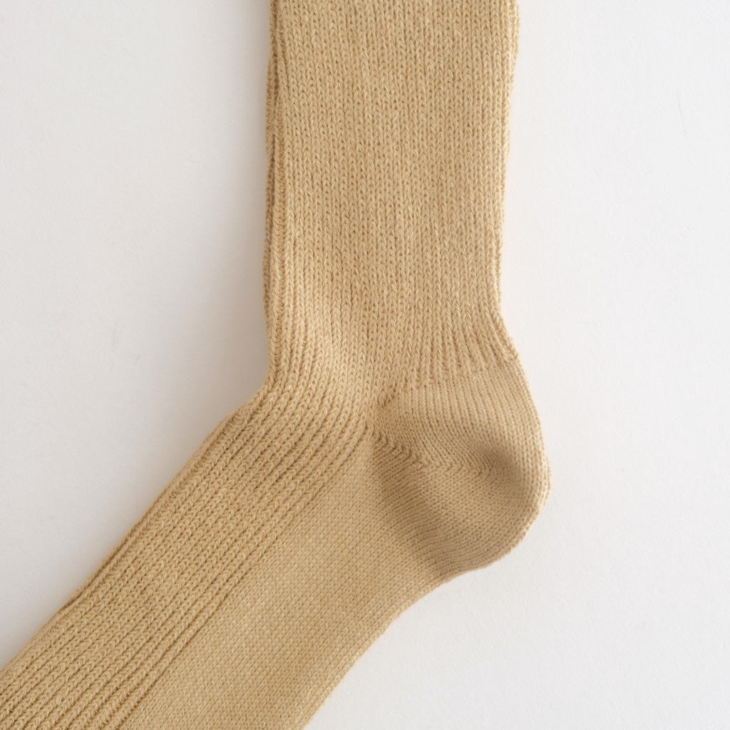 WASHI/RECYCLED COTTON RIB CREW SOCKS #BEIGE [R1535-AW25]