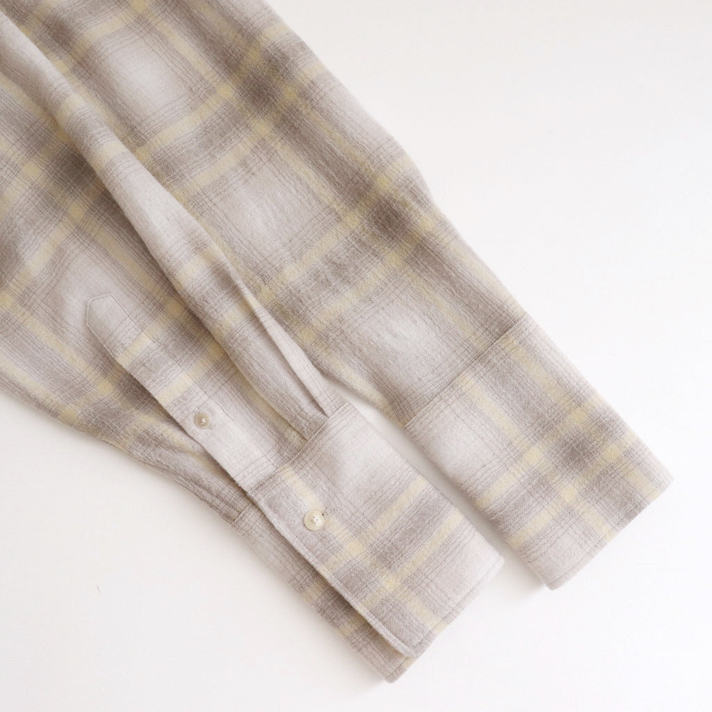 AIRY WOOL CHECK SHIRT #YELLOW GRAY CHECK [A24AS02WN]