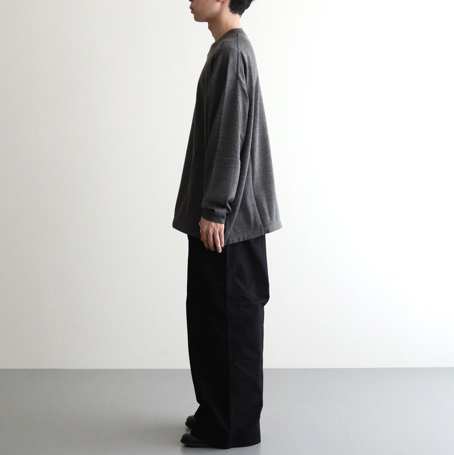 Worsted polyester jersey sweater #CHARCOAL [HN-N001-051]