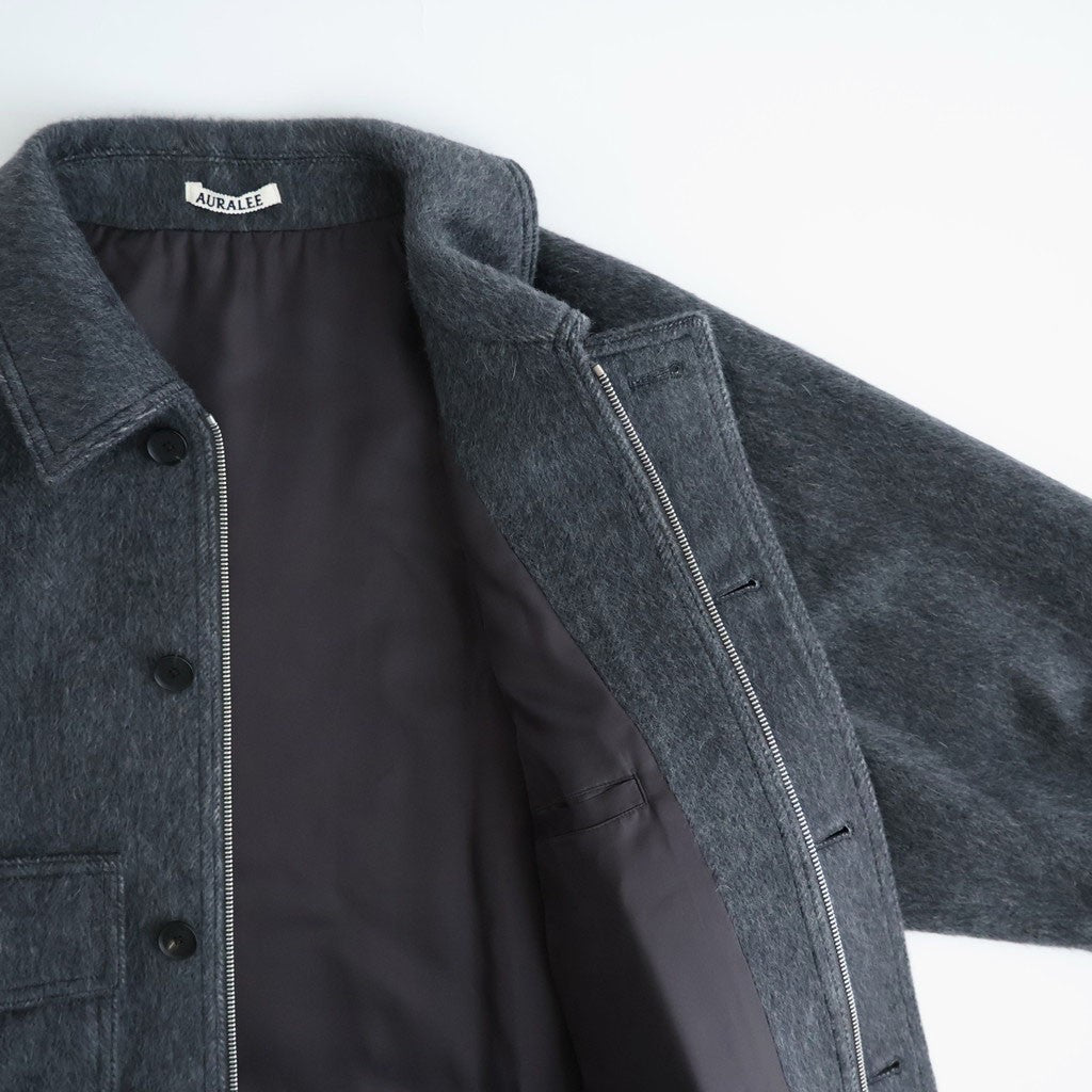 HAIRY WOOL MOHAIR CHAMBRAY BLOUSON #DARK GRAY [A26AB01WB]