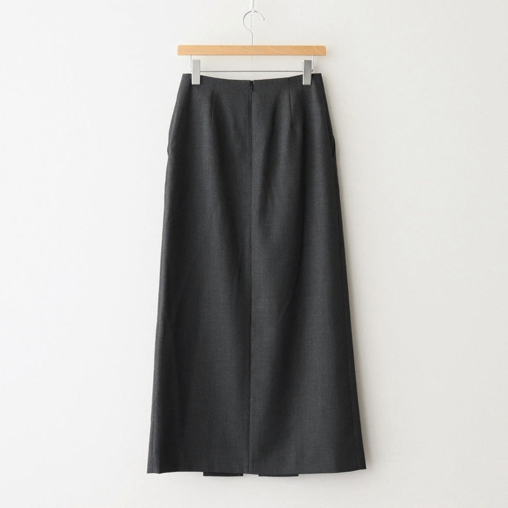 WOOL KID MOHAIR HOP SACK SLIT SKIRT #TOP CHARCOAL [A25SS06MH]