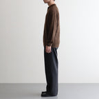 BABY SURI ALPACA SHEER KNIT SKIPPER POLO #DARK BROWN [A25AP02AK]